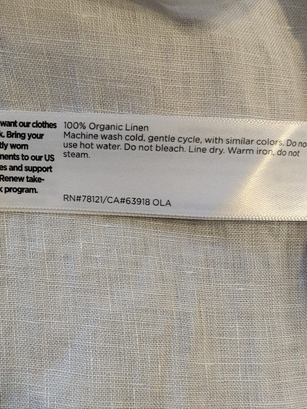 Eileen Fisher Organic Handkerchief Linen Split Neck Top Large White Minimalist - Picture 6 of 7